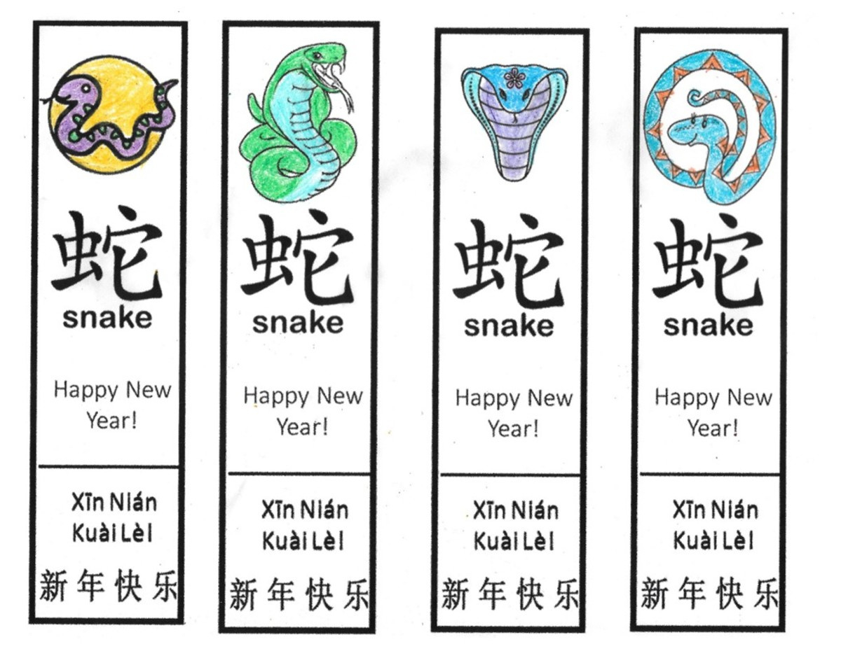 Printable Envelopes And Bookmarks For Year Of The Snake, Chinese throughout Chinese New Year Bookmarks Free Printable