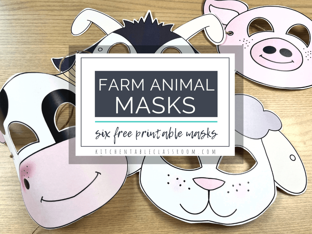 Printable Farm Animal Masks - The Kitchen Table Classroom intended for Printable Sheep Mask