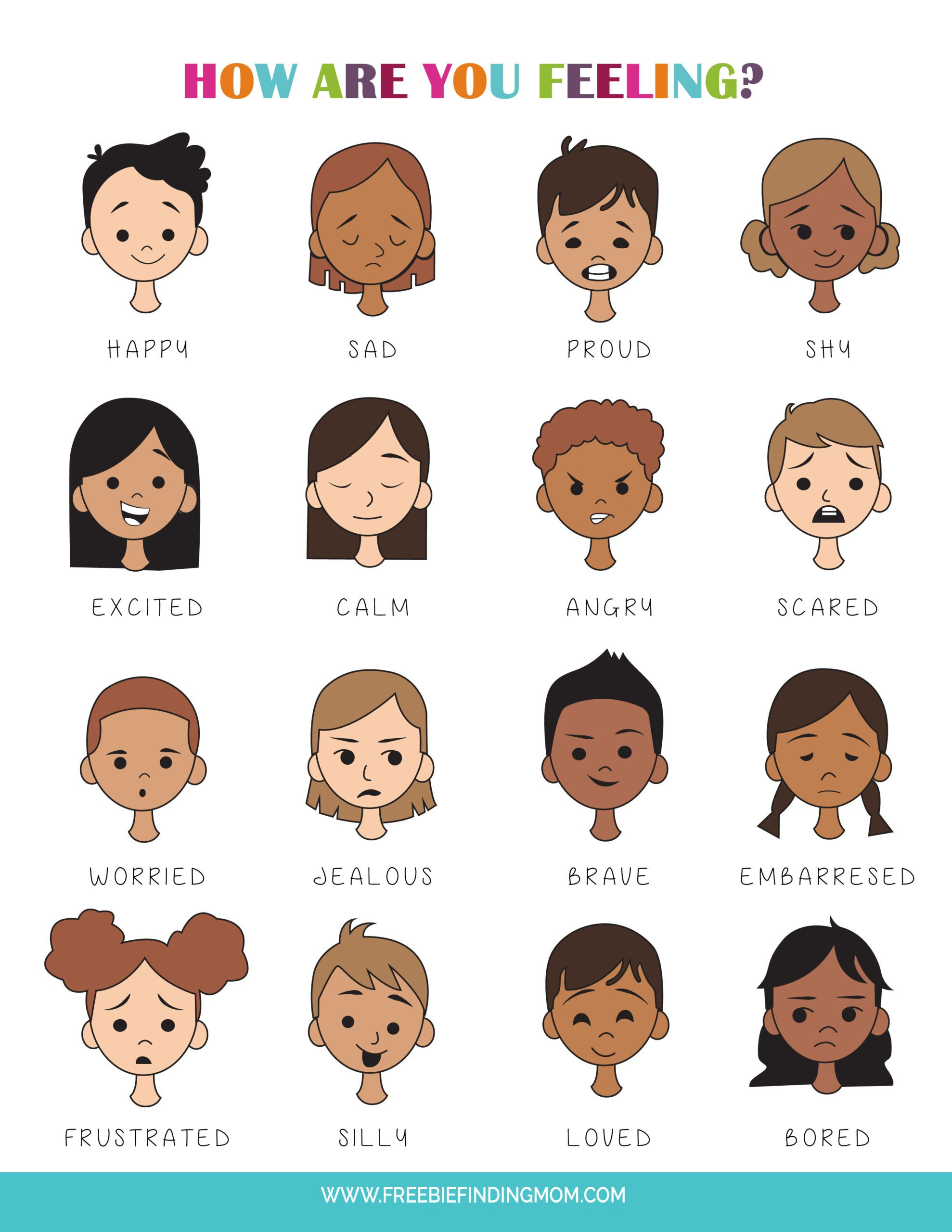 Printable Feelings Chart For Kids (Pdf Download) pertaining to Feelings Chart Printable