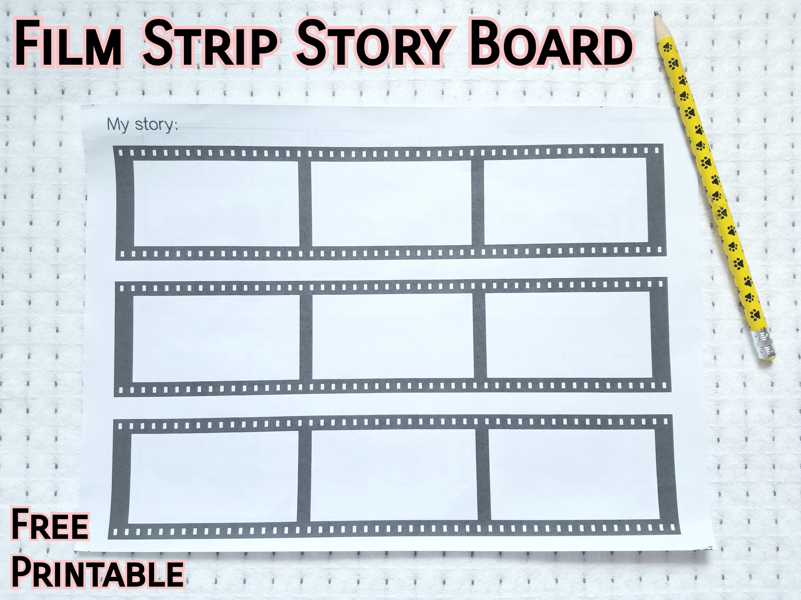 Printable (Free) – Film Stripe Storyboard – Happy Minds With Busma regarding Free Printable Film Strip Template