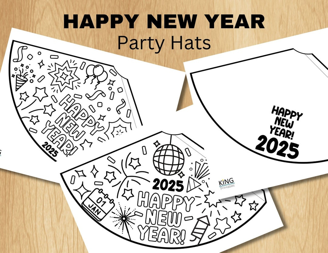 Printable Happy New Year Hat, 2025 Kids Activities, New Years throughout Printable Happy New Year Hats