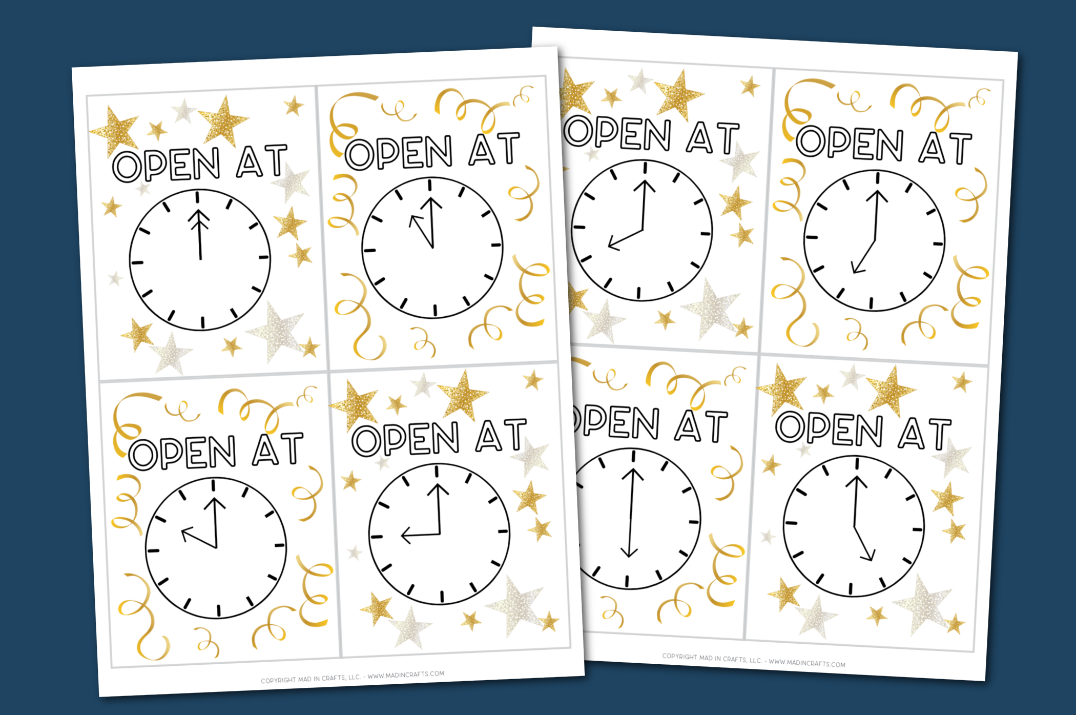 Printable Labels For Nye Countdown Bags Crafts Mad In Crafts within New Year'S Eve Clock Printable