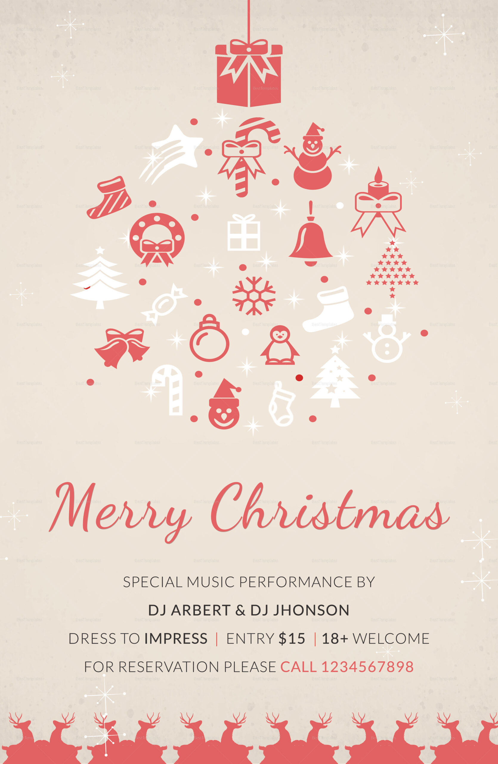 Printable Merry Christmas Poster Template In Adobe Photoshop with regard to Christmas Poster Printable