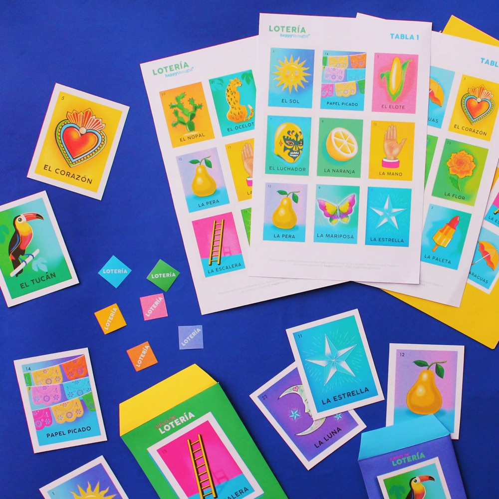 Printable Mexican Lotería Game in Free Printable Blank Loteria Template
