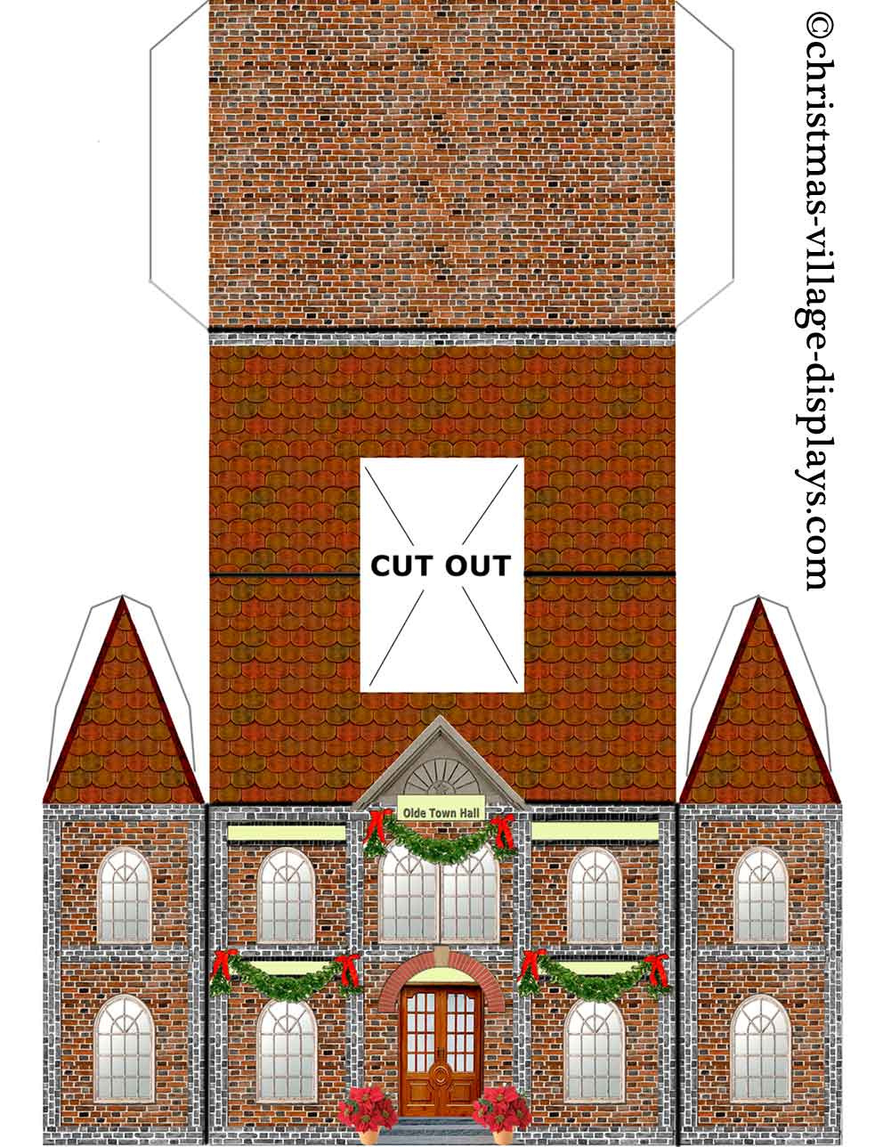 Printable Model Card Houses: Christmas Village Displays throughout Printable Christmas Village House Template