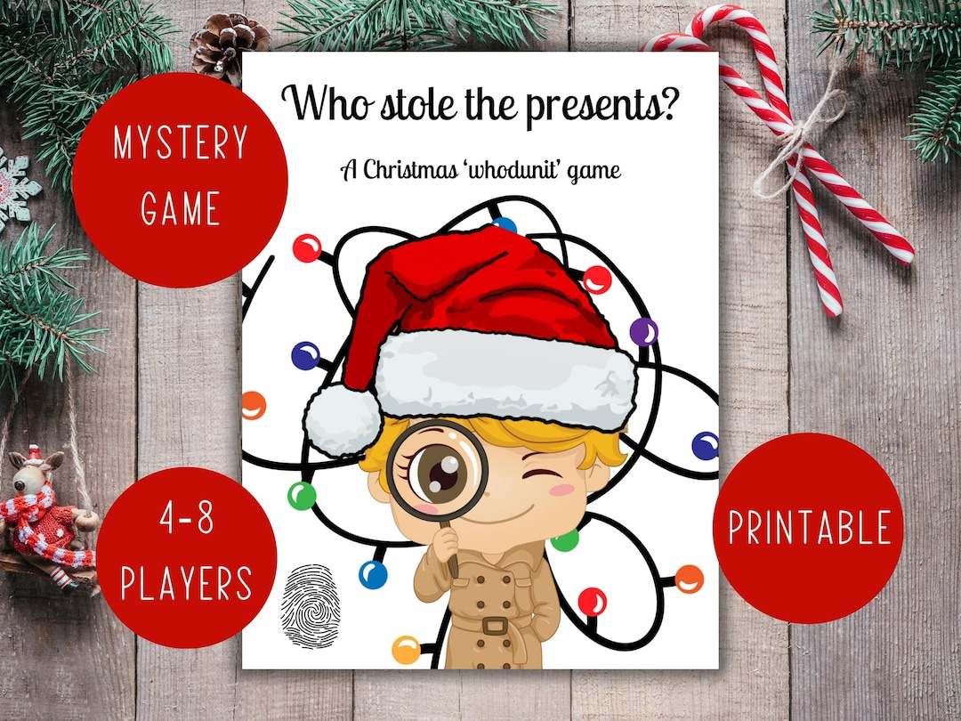 Printable Mystery Game, Christmas Whodunit, Family Game, Holiday pertaining to Christmas Mystery Game Printable