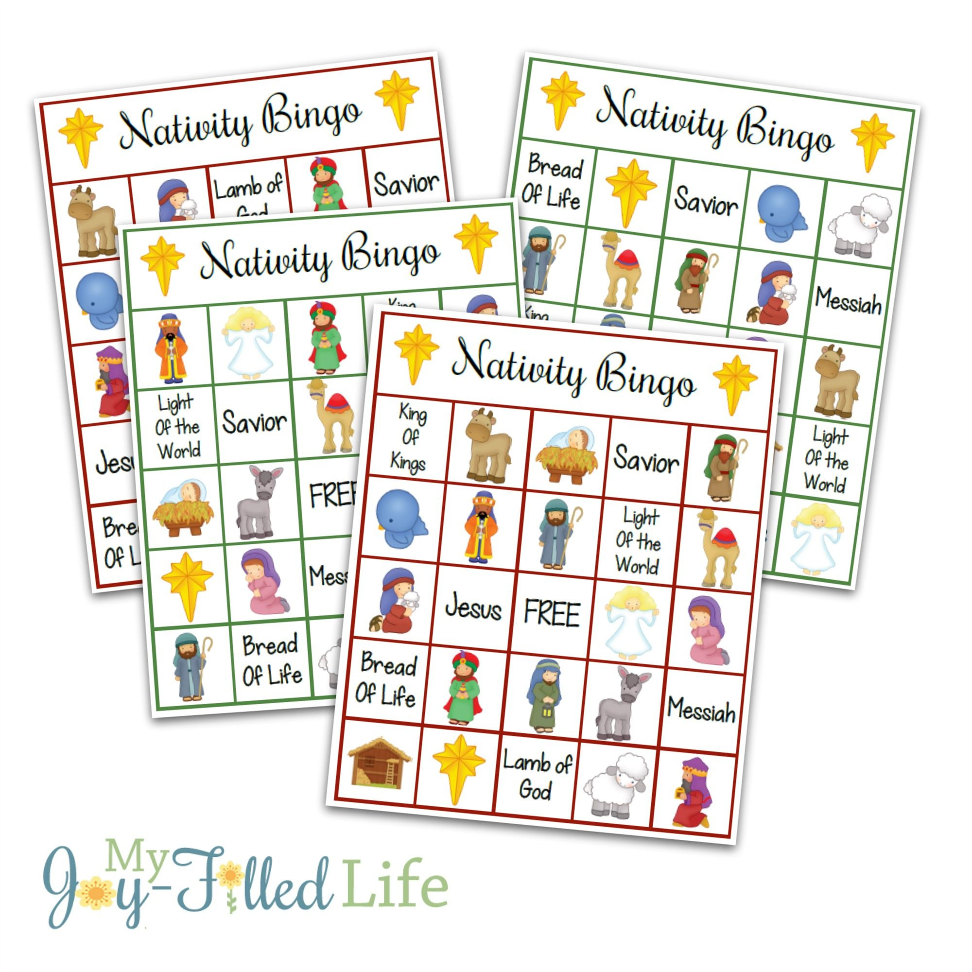 Printable Nativity Bingo with Christmas Nativity Bingo Printable