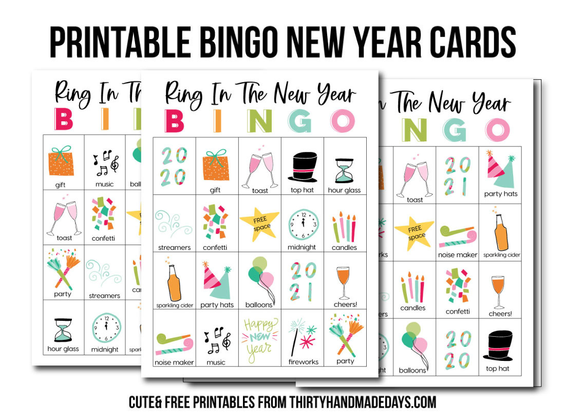 Printable New Year&amp;#039;S Eve Bingo Sheets pertaining to Free Printable New Years Bingo Printable