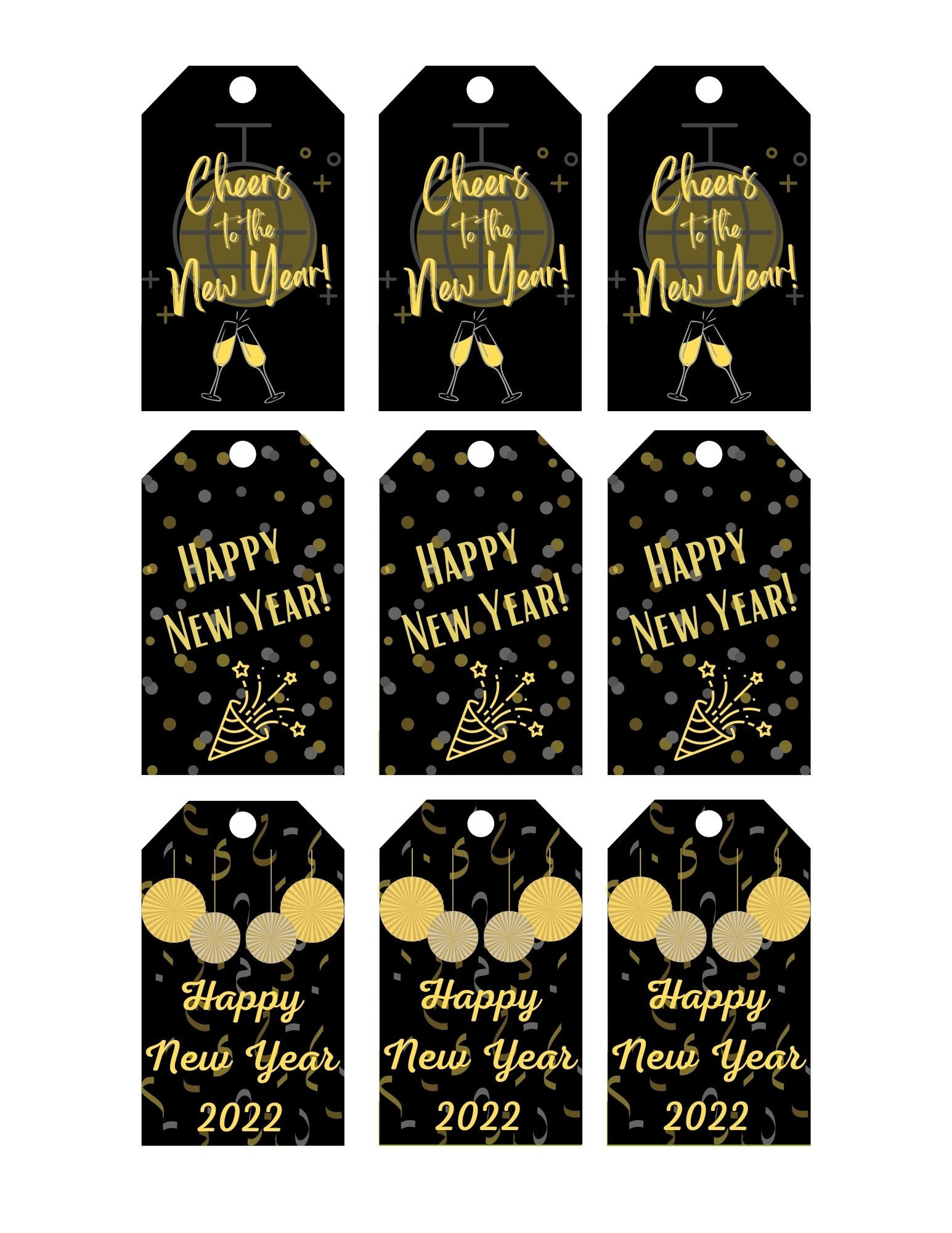 Printable New Years Gift Tags - Etsy inside Happy New Year Gift Tags Printable