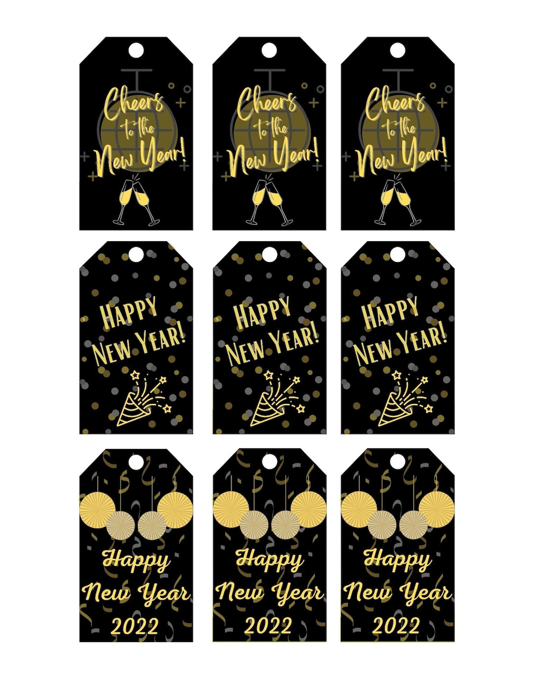 Printable New Years Gift Tags - Etsy inside Happy New Year Tag Free Printable