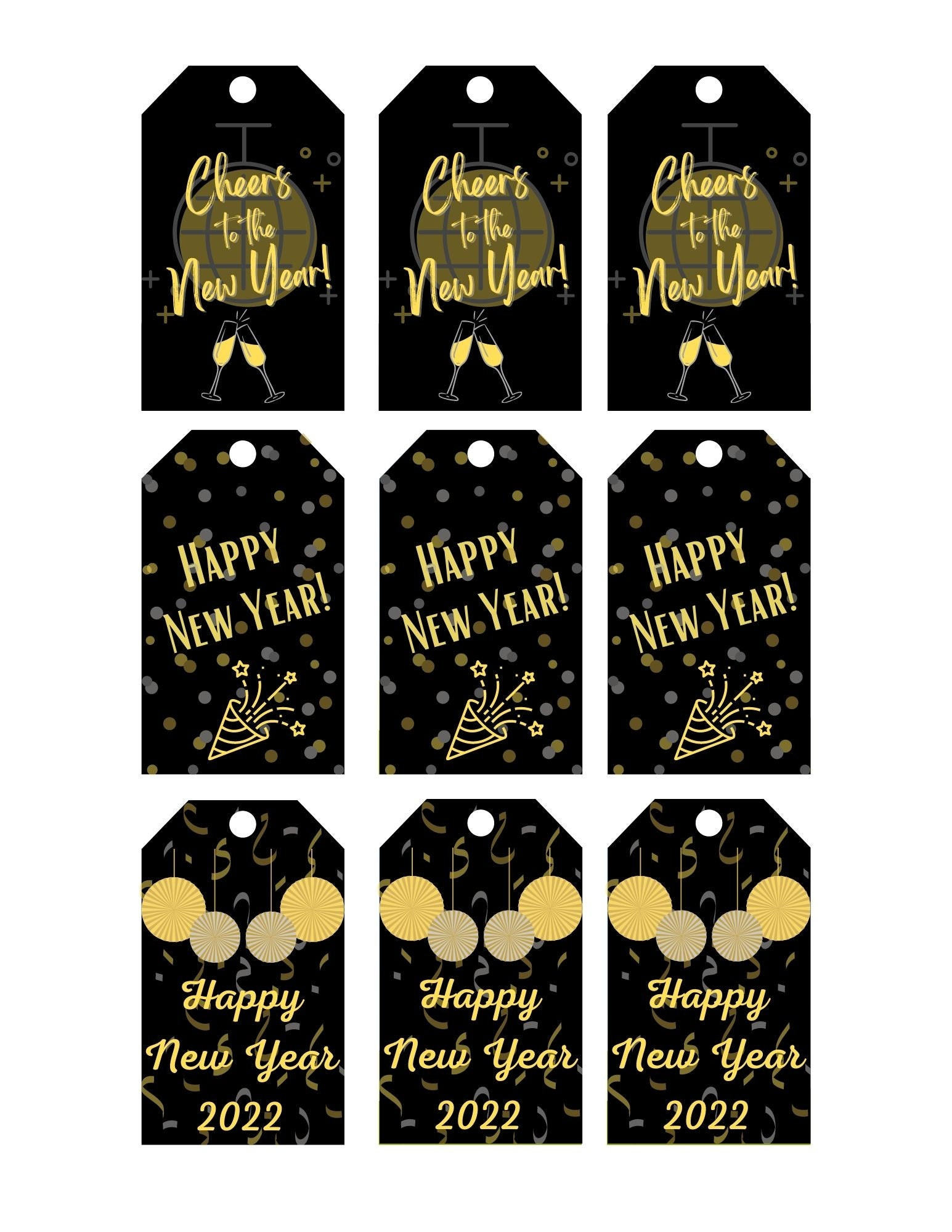 Printable New Years Gift Tags - Etsy intended for Happy New Year Tag Printable