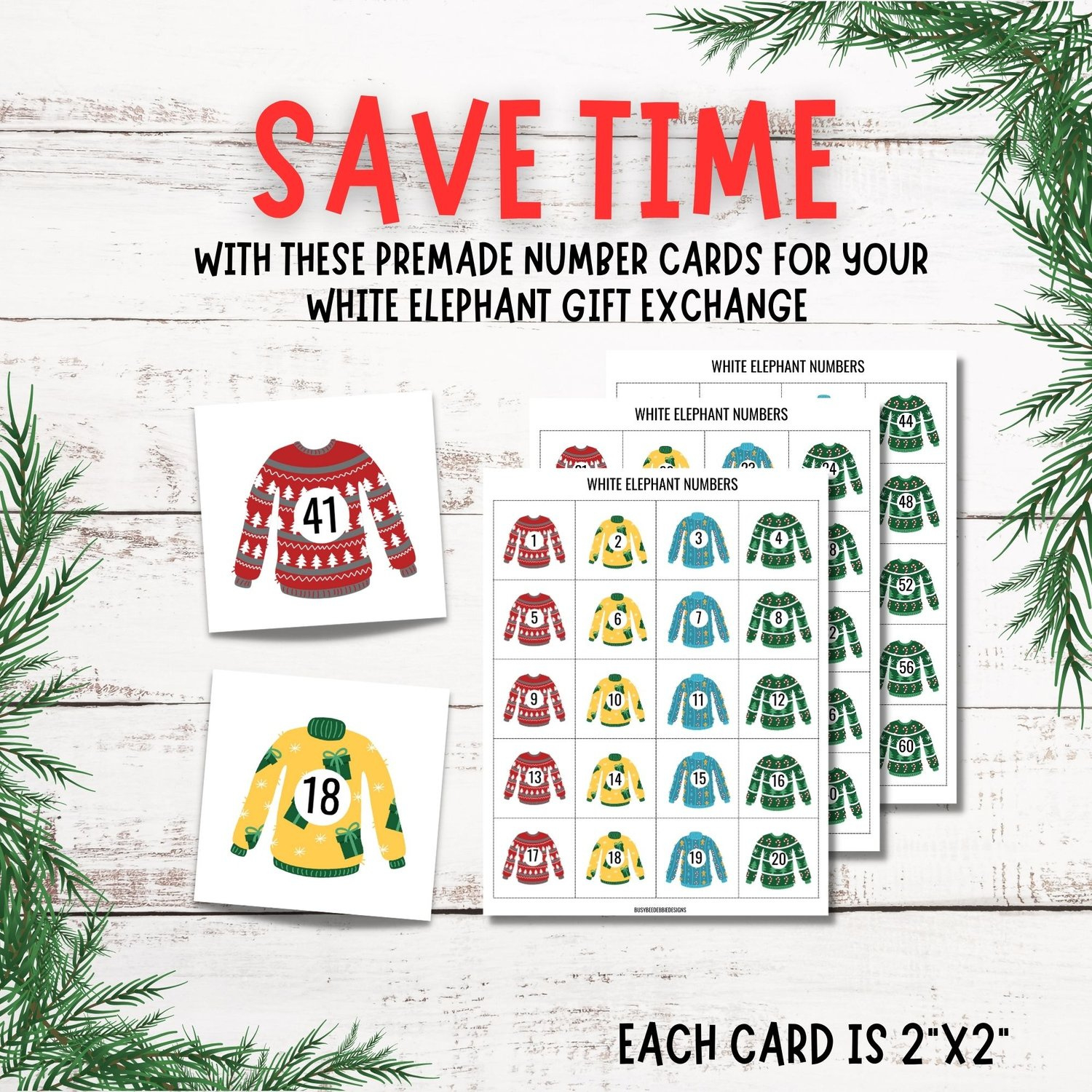 Printable Numbers For White Elephant Gift Exchange Game | Ugly with Printable Numbers For White Elephant Game