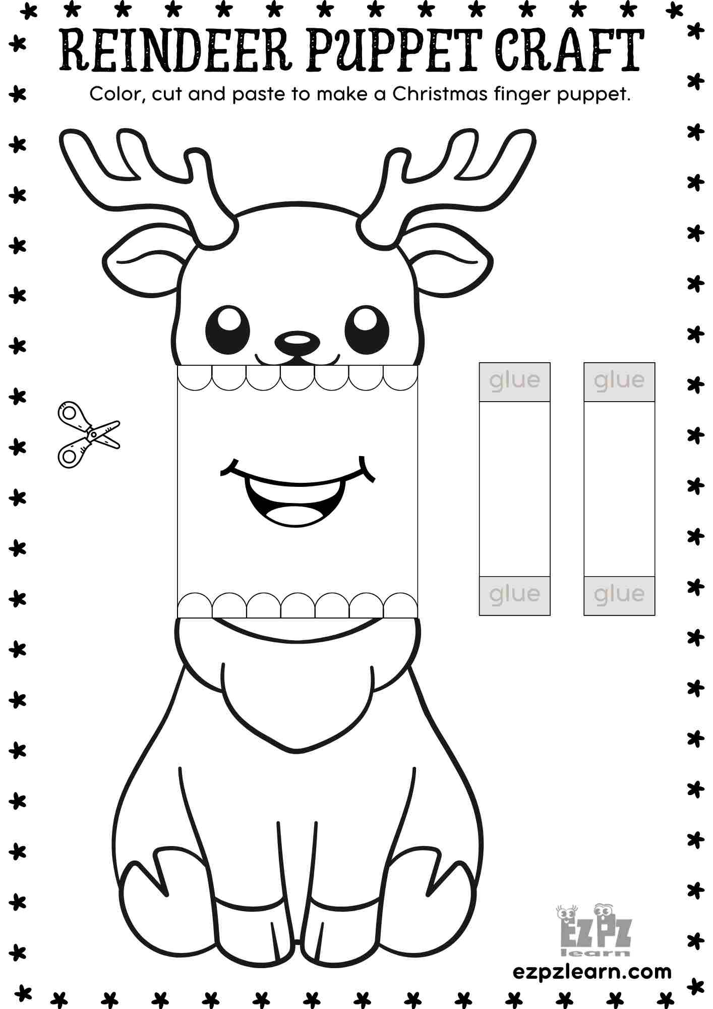 Printable Paper Reindeer Christmas Puppet - Festive Diy Craft For pertaining to Reindeer Puppet Printable