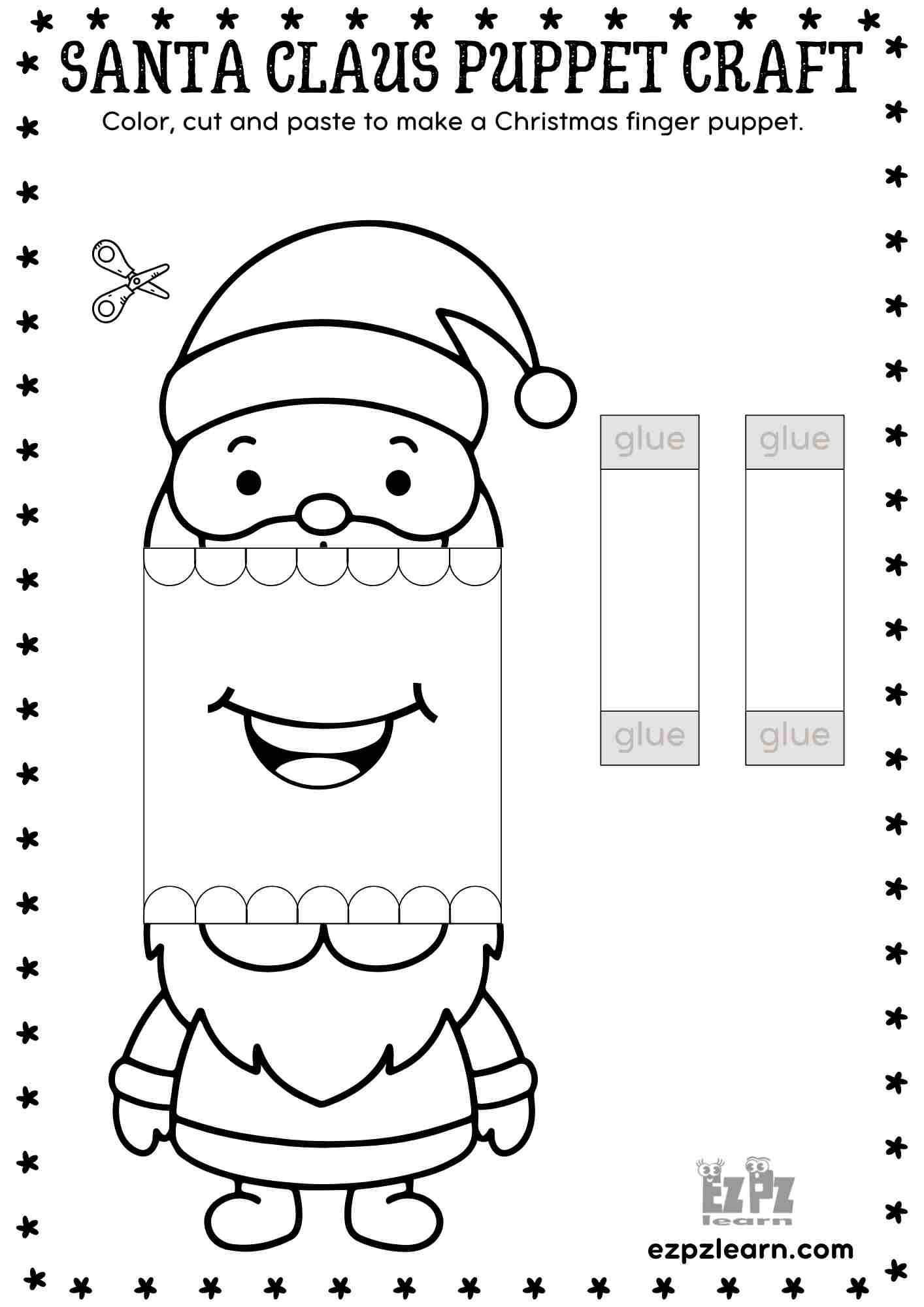 Printable Paper Santa Claus Christmas Puppet - Festive Diy Craft within Christmas Hand Puppets Printable