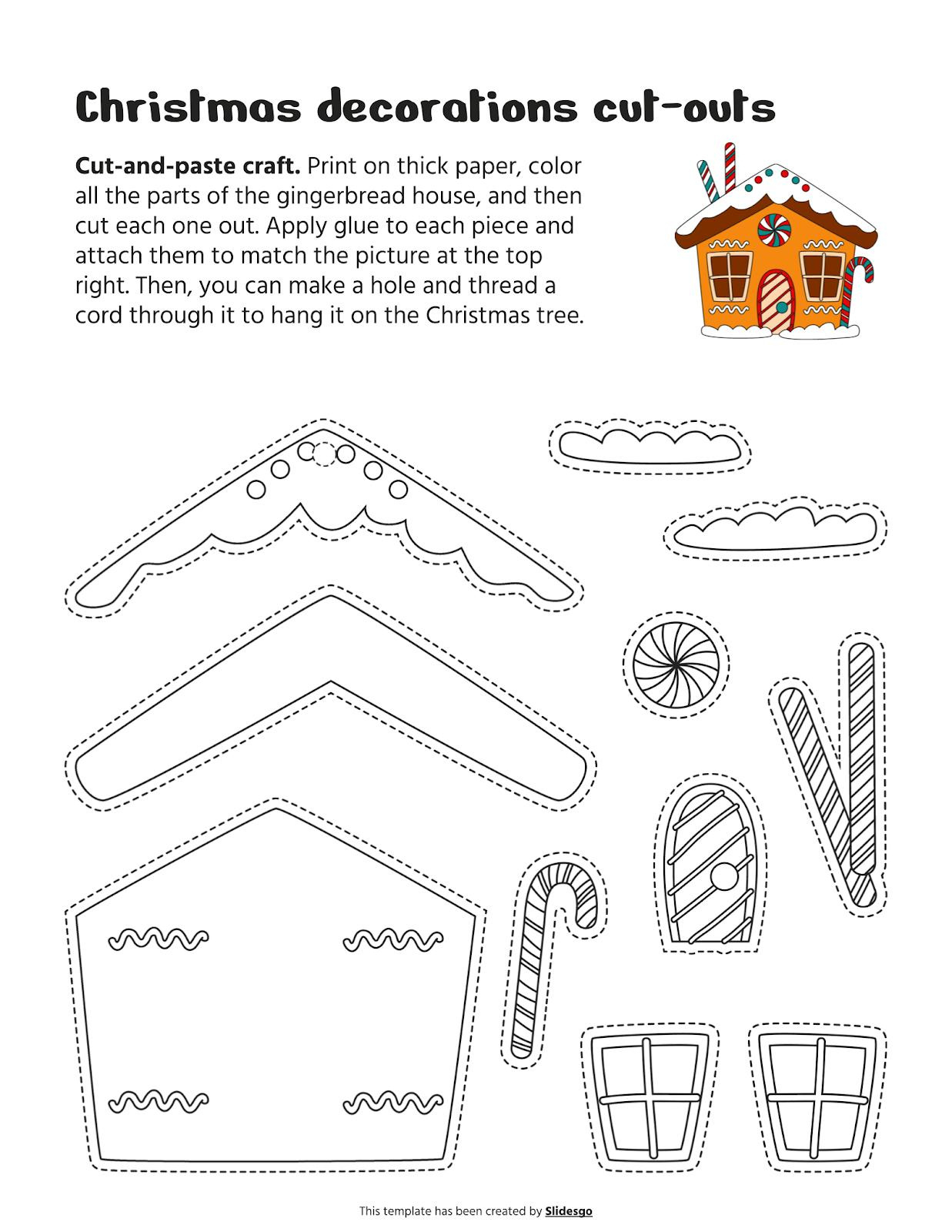 Printable Pdf Worksheets Full Of Christmas Decorations To Color with Christmas Cut And Color Printable