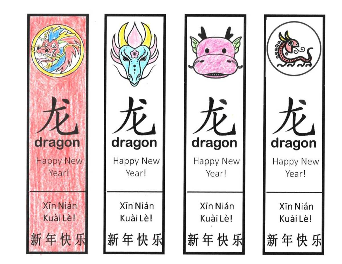 Printable Red Envelopes And Bookmarks For Year Of The Dragon intended for Chinese New Year Characters Printable