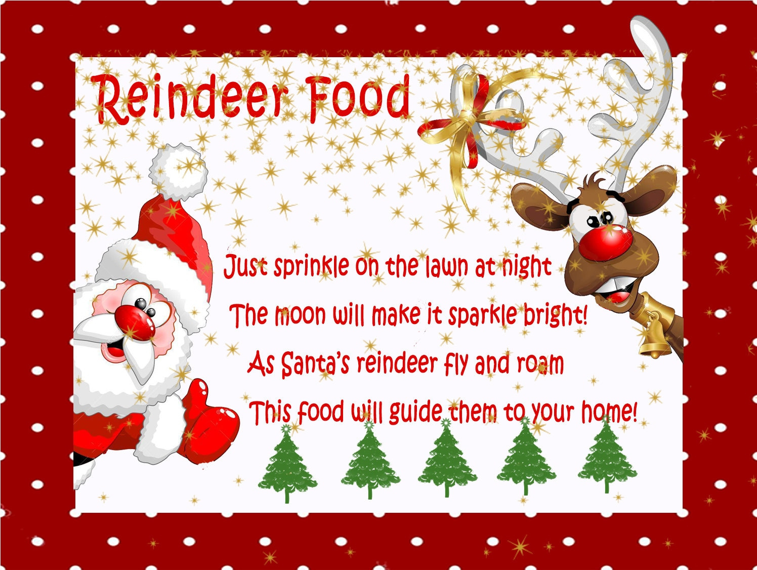 Printable Reindeer Food Label: Christmas Snack Bag Toppers inside Reindeer Food Printable Labels