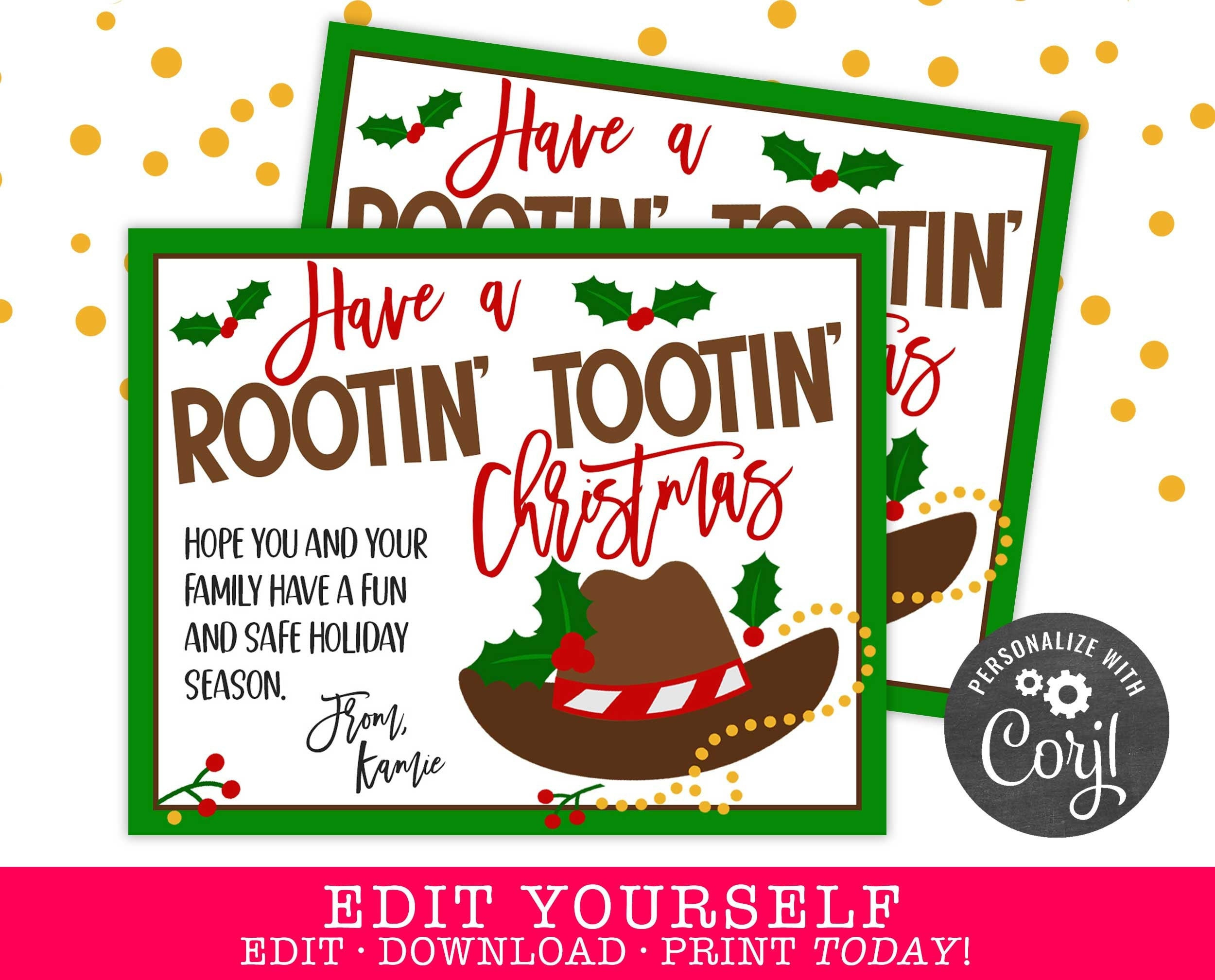 Printable Rootin&amp;#039; Tootin&amp;#039; Christmas Editable Gift Tag Root Beer inside Rootin Tootin Christmas Printable