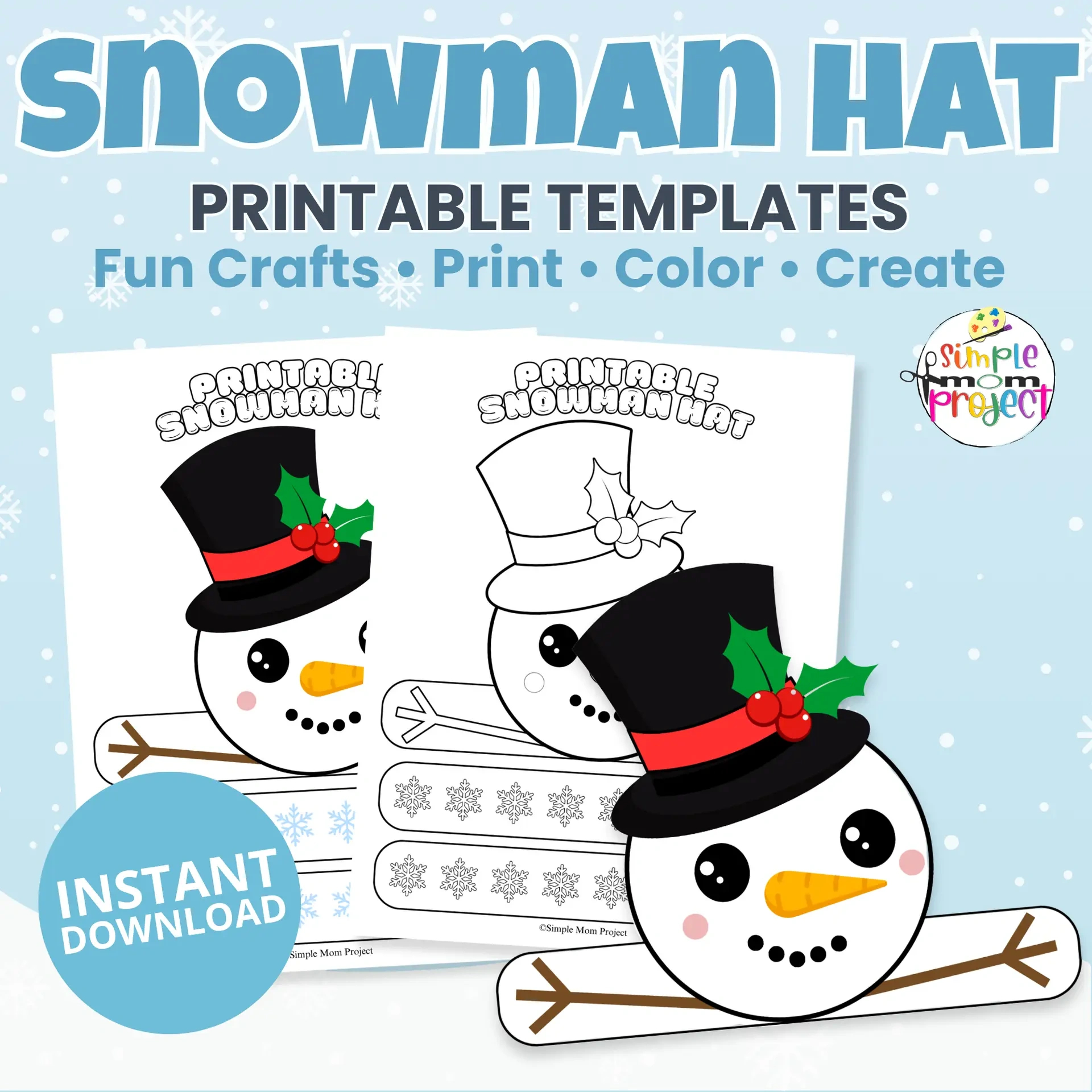Printable Snowman Hat Craft Template For Kids inside Printable Snowman Hat