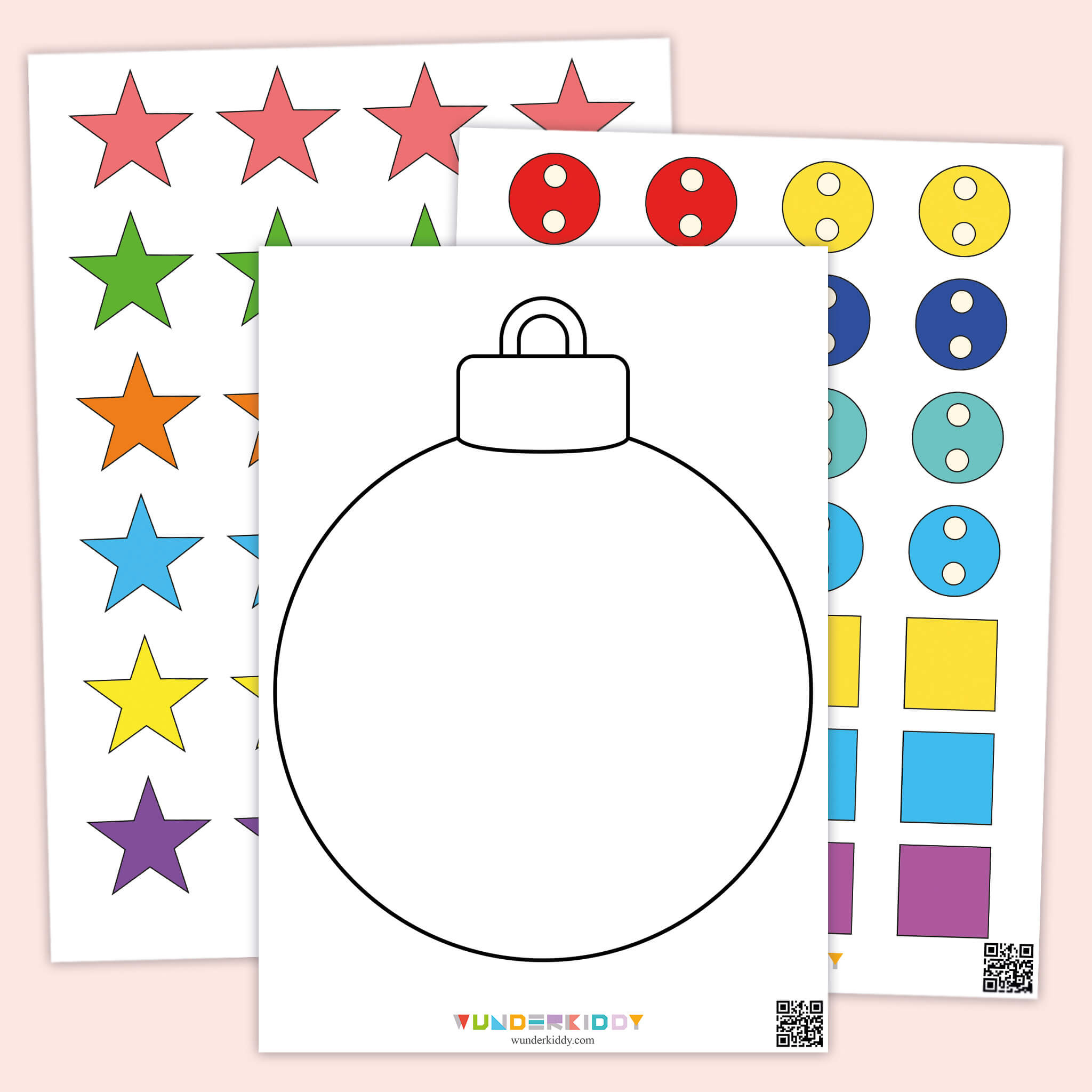 Printable Templates Christmas Ball For Craft in Ornament Ball Template Printable
