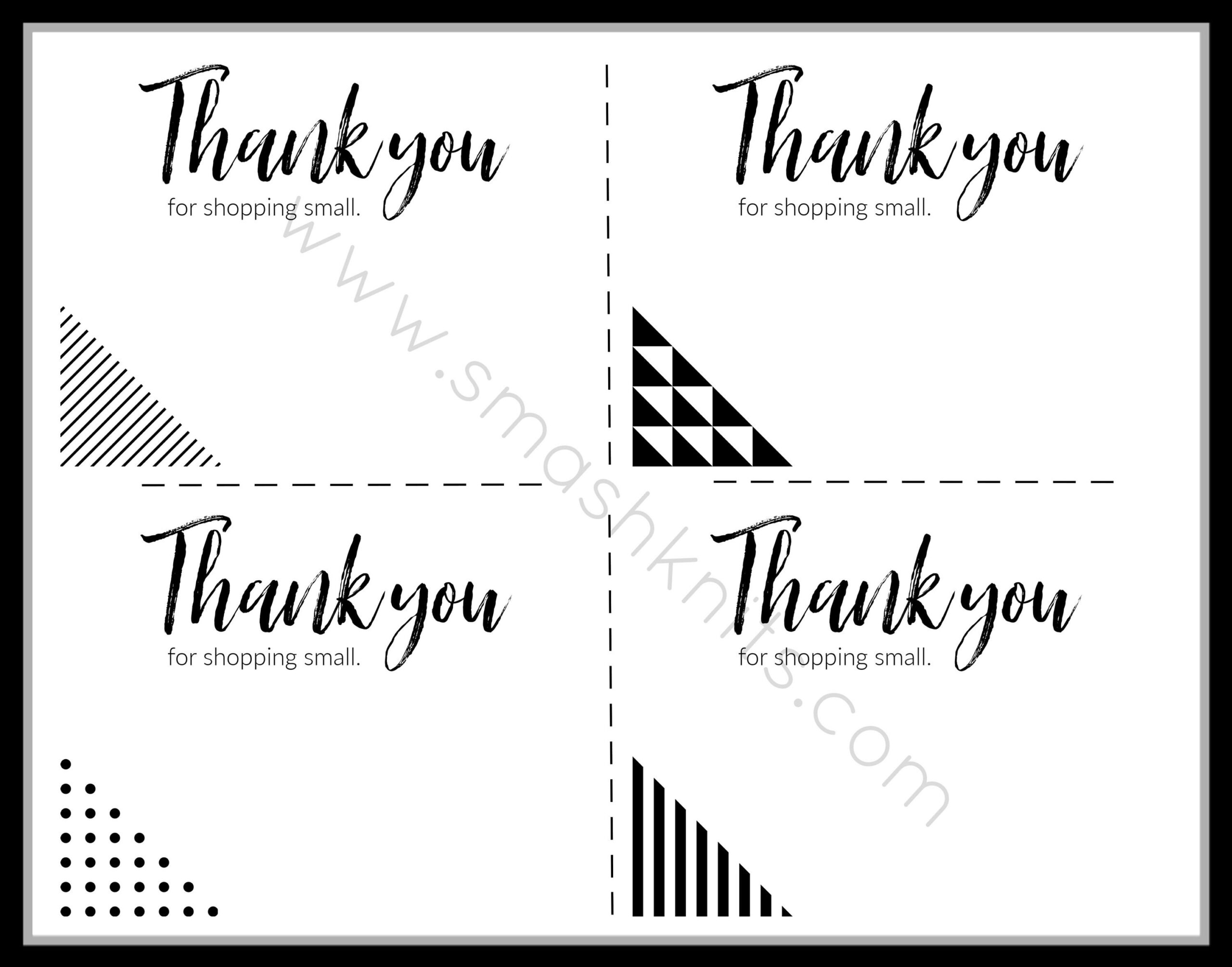 Printable Thank You Cards: Small Business Gift Tags (Pdf) - Etsy within Small Thank You Cards Printable