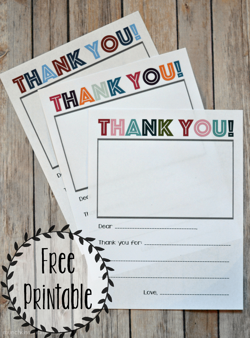 Printable Thank You Note - Three Little Ferns - Family Lifestyle Blog intended for Kid Thank You Cards Free Printable