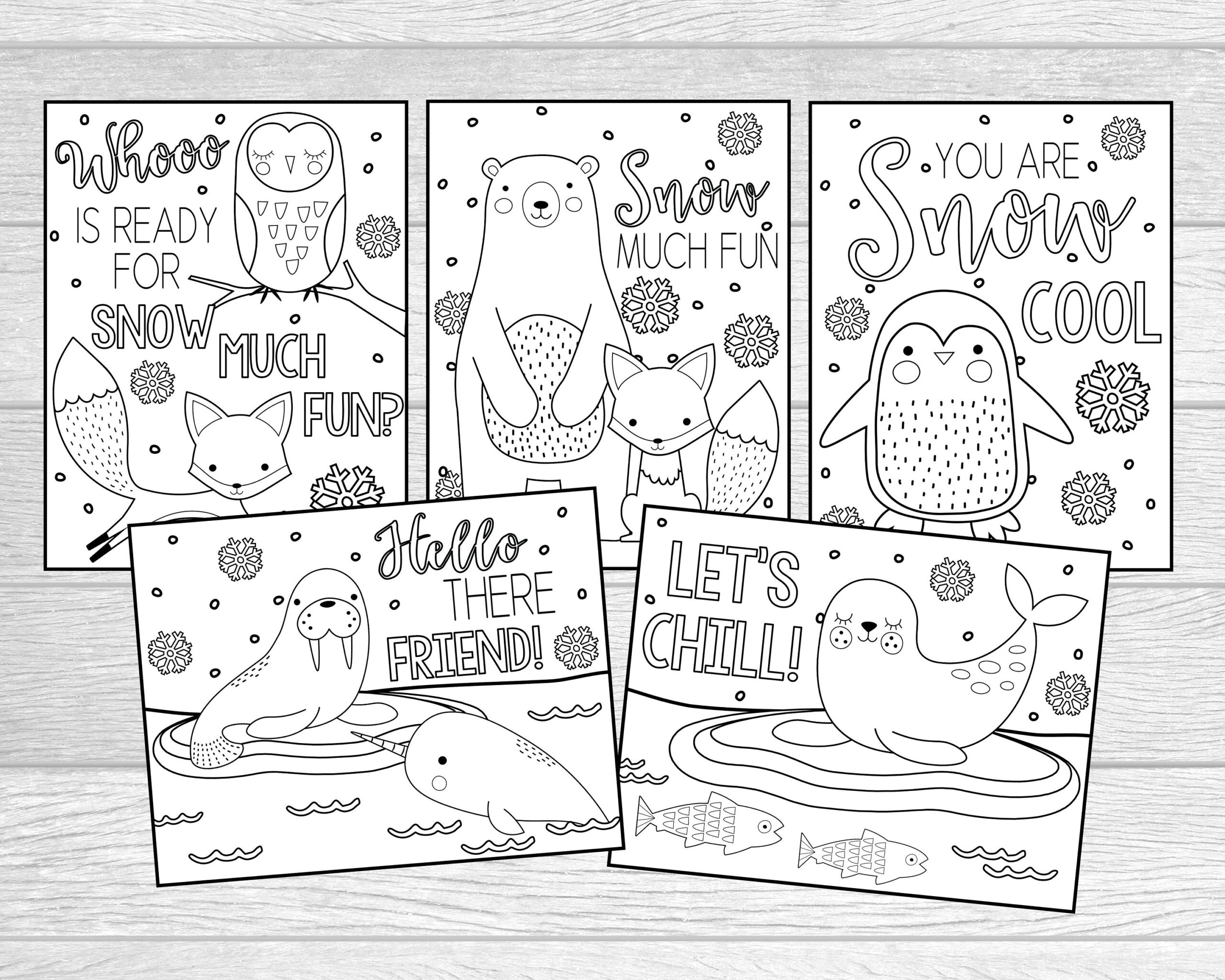 Printable Winter Animal Coloring Pages For Kids Or Adults! Snow regarding Winter Animals Coloring Pages Printable