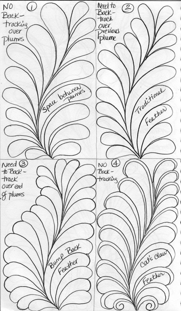 Quilting Stencils inside Free Feather Quilting Template