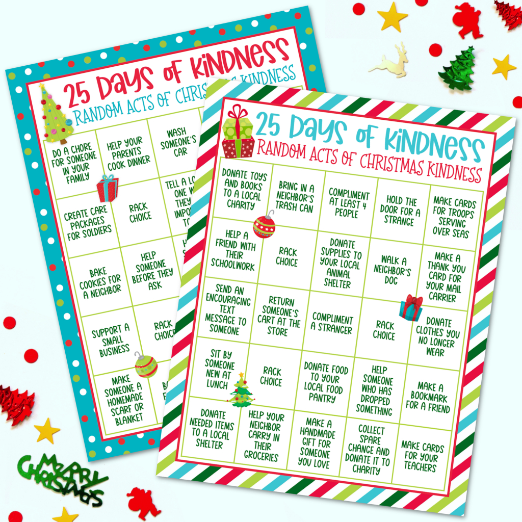 Random Acts Of Kindness Advent Calendar Free Printable with Christmas Kindness Calendar Printable