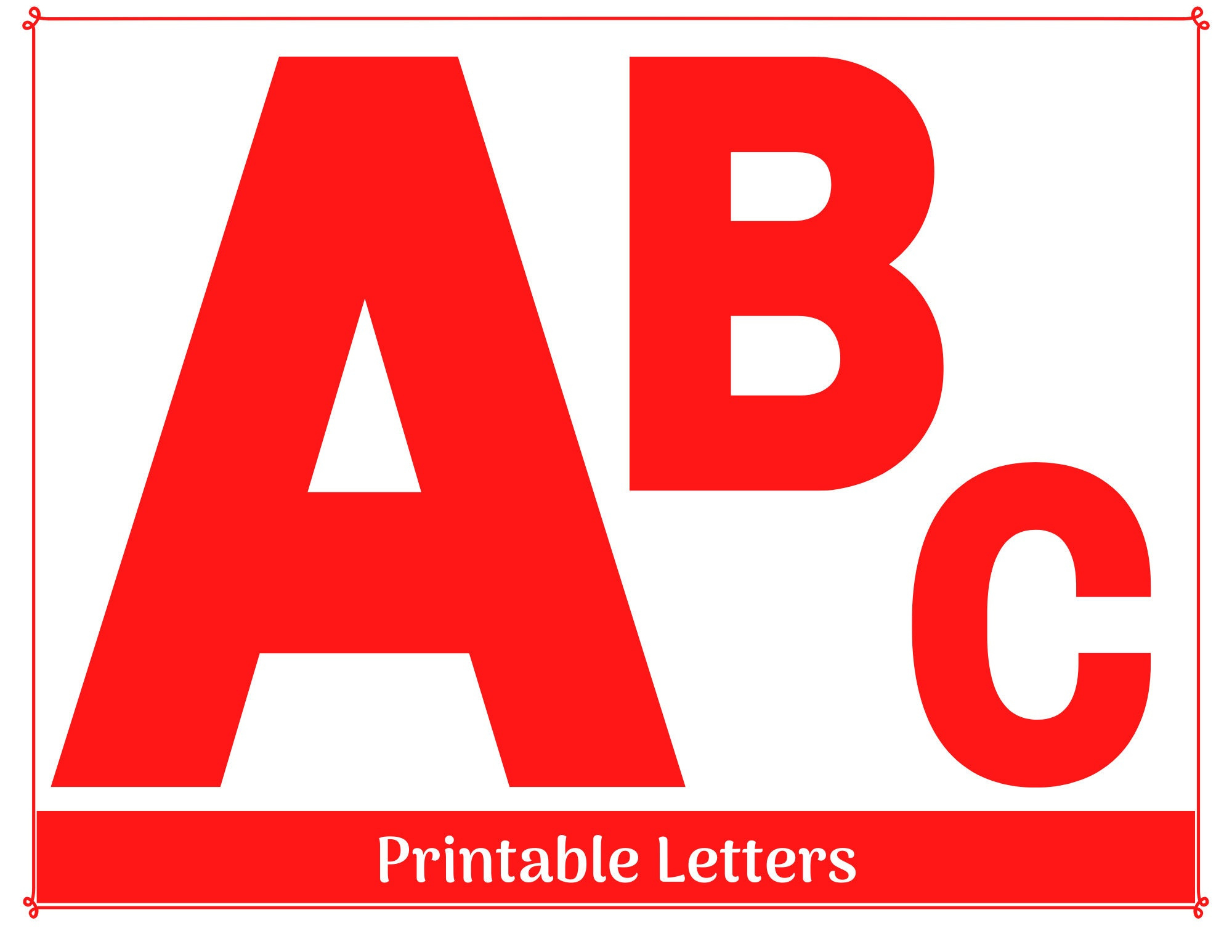 Red Alphabet Clip Art: Printable Letters A-Z, Numbers 0-9 (Digital inside Free Printable Red Alphabet Letters