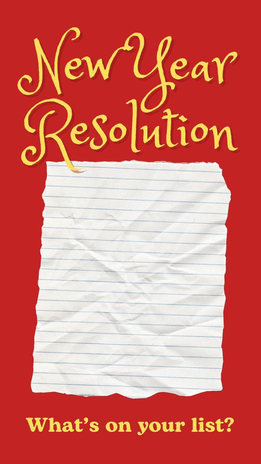 Red And Yellow Digital Organic Collage New Year Instagram Reel pertaining to Printable New Year&amp;#039;S Resolution Template 2026