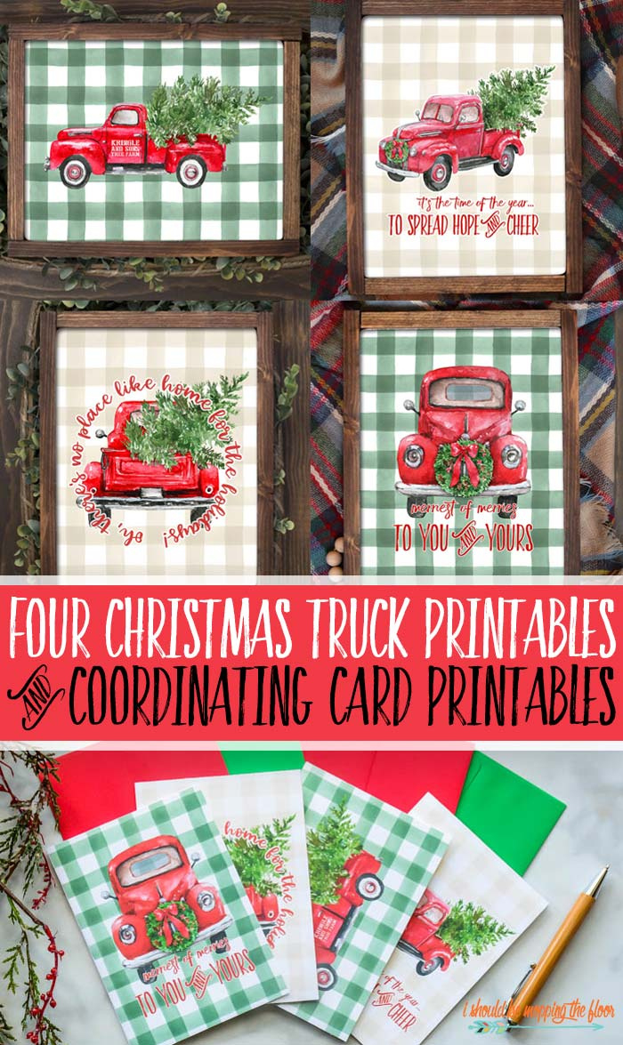 Red Christmas Truck Printables | I Should Be Mopping The Floor pertaining to Printable Vintage Red Truck Christmas