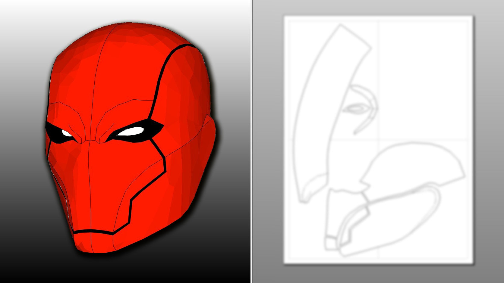 Red Hood Rebirth Mask Templates - Foam - Etsy Australia pertaining to Red Hood Helmet Template Free