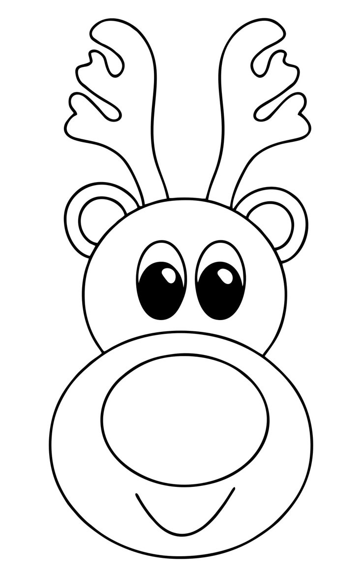 Reindeer Faces - 9 Free Pdf Printables | Printablee within Reindeer Outline Printable