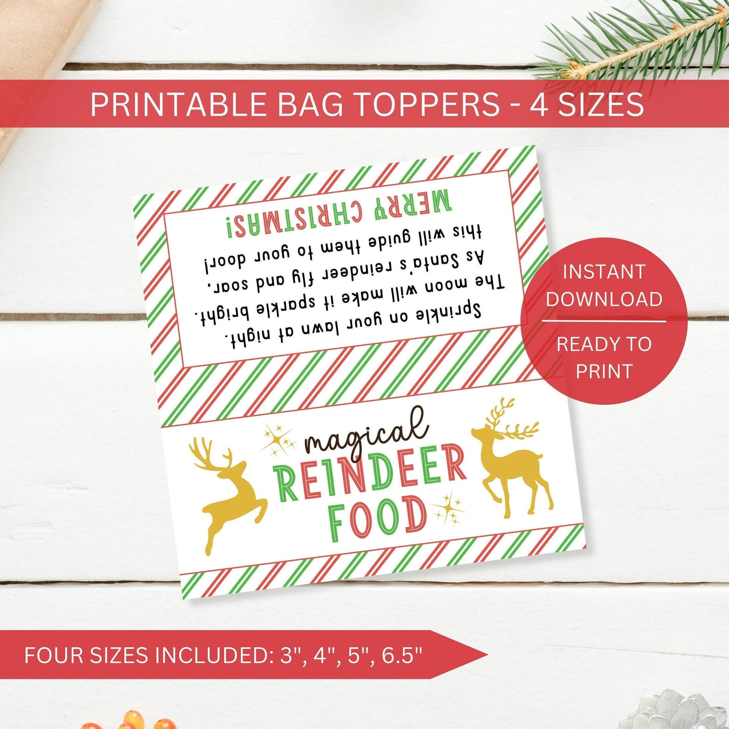Reindeer Food Bag Topper Printable, Magische Reindeer Food regarding Reindeer Food Free Printable Bag Topper