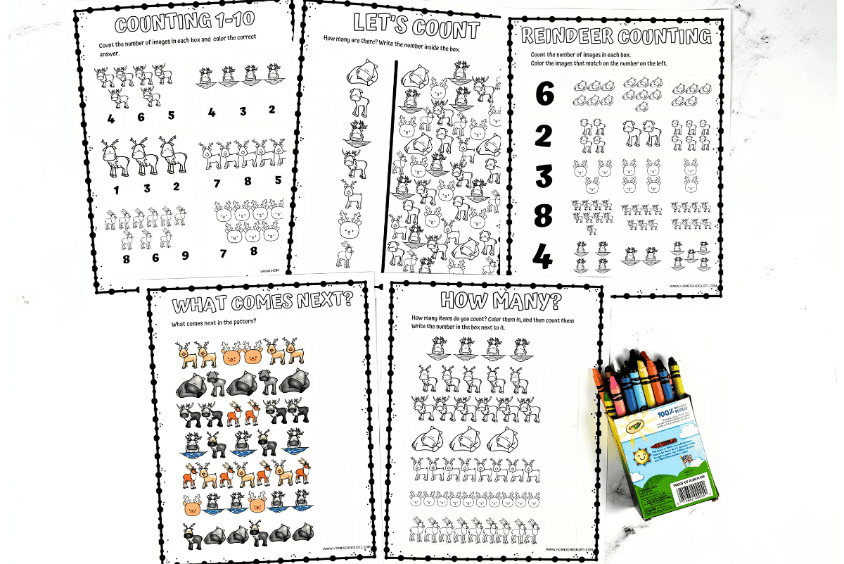 Reindeer Math Worksheets For Kindergarten pertaining to Reindeer Math Worksheets Printable