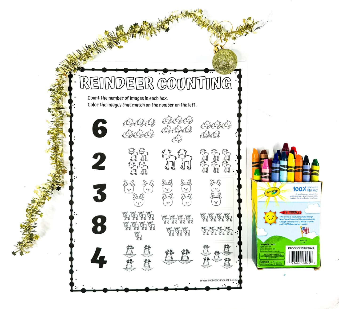 Reindeer Math Worksheets For Kindergarten regarding Reindeer Math Worksheets Printable