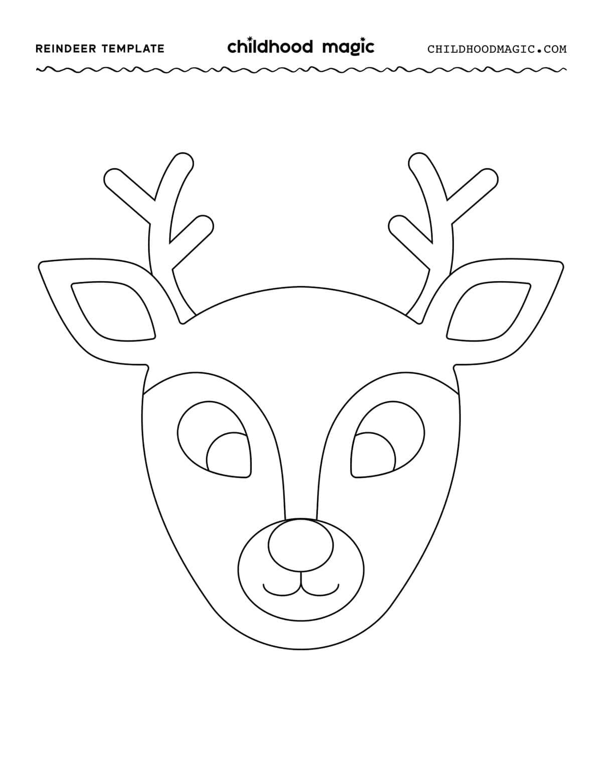 Reindeer Template- Free Printable - Childhood Magic pertaining to Reindeer Outline Printable