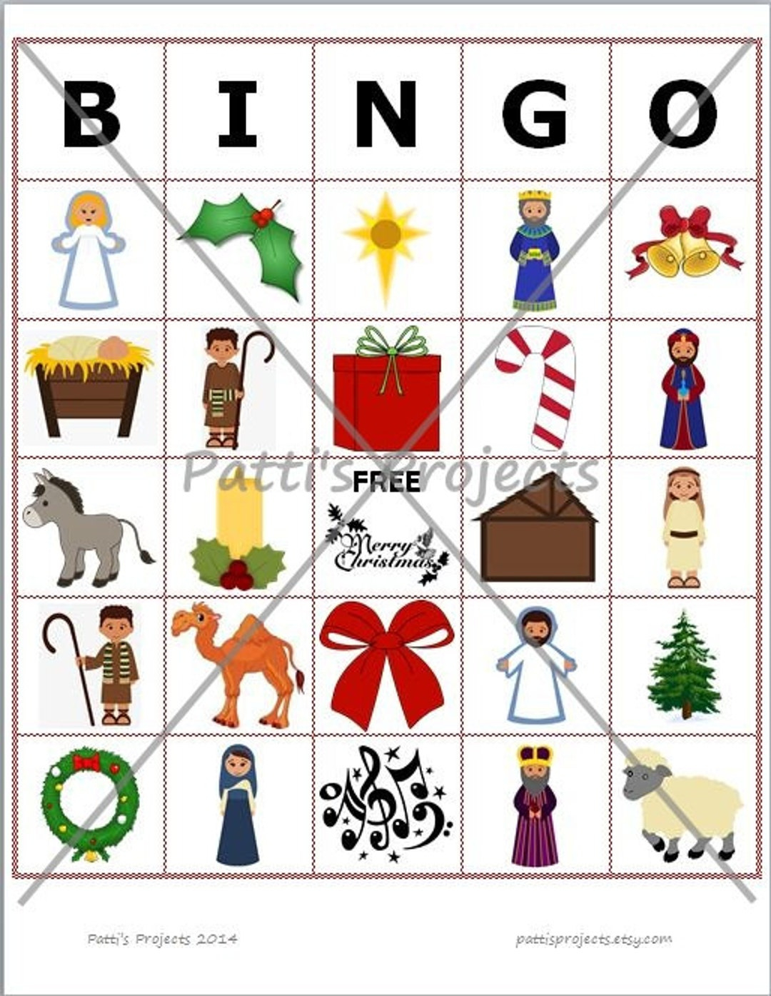 Religious Christmas Bingo Game Digital Download (20 Cards) - Etsy with Religious Christmas Bingo Free Printable
