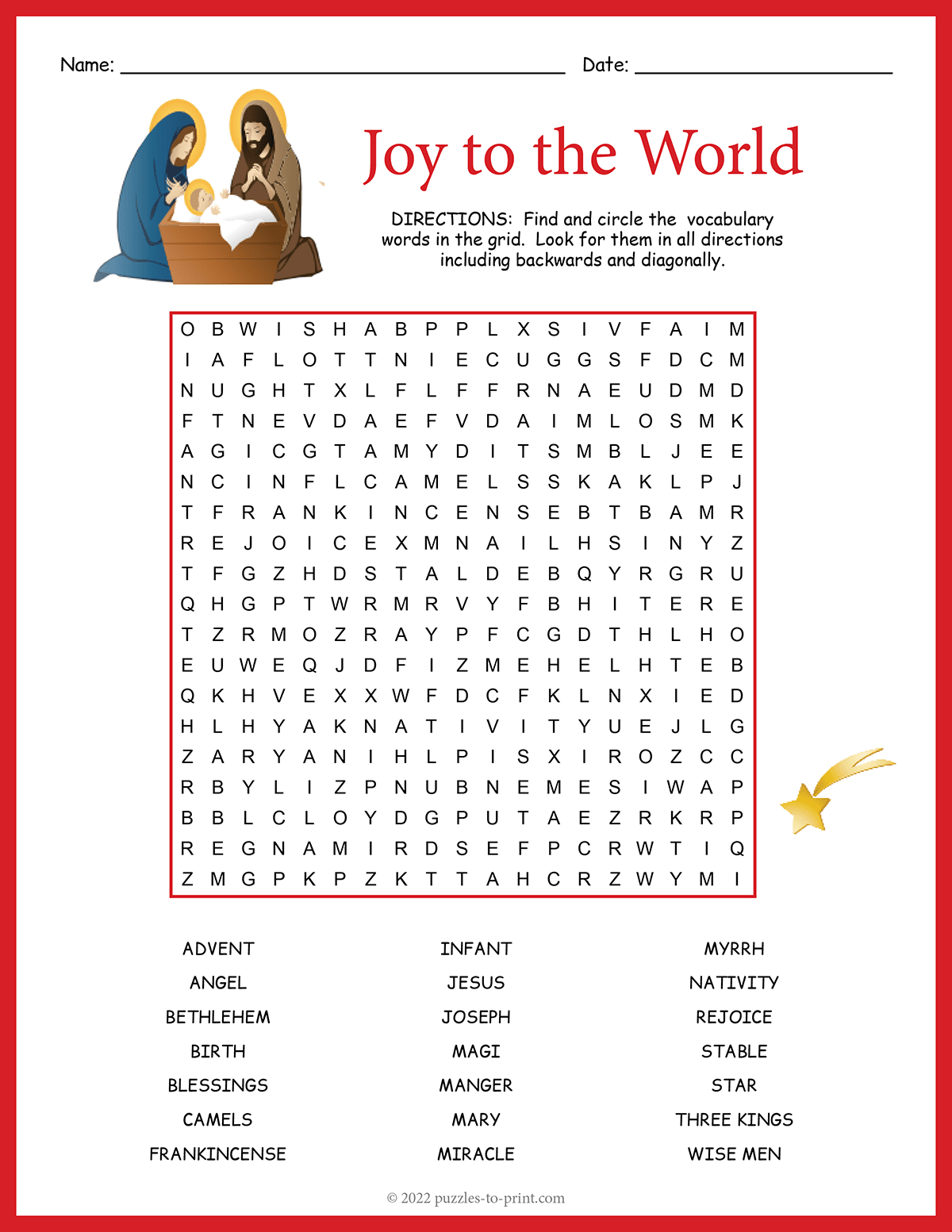 Religious Christmas Word Search pertaining to Christmas Bible Word Search Printable