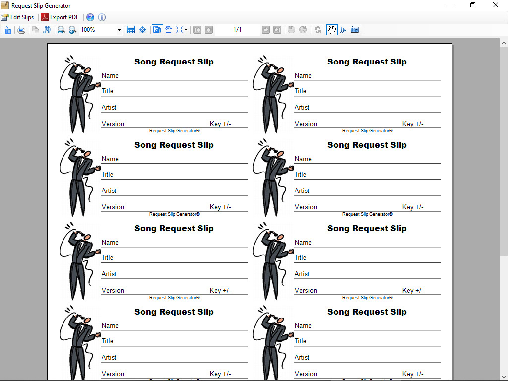 Request Slip Generator V2.0.1 - Free Download - Oldergeeks within Free Karaoke Slips Printable