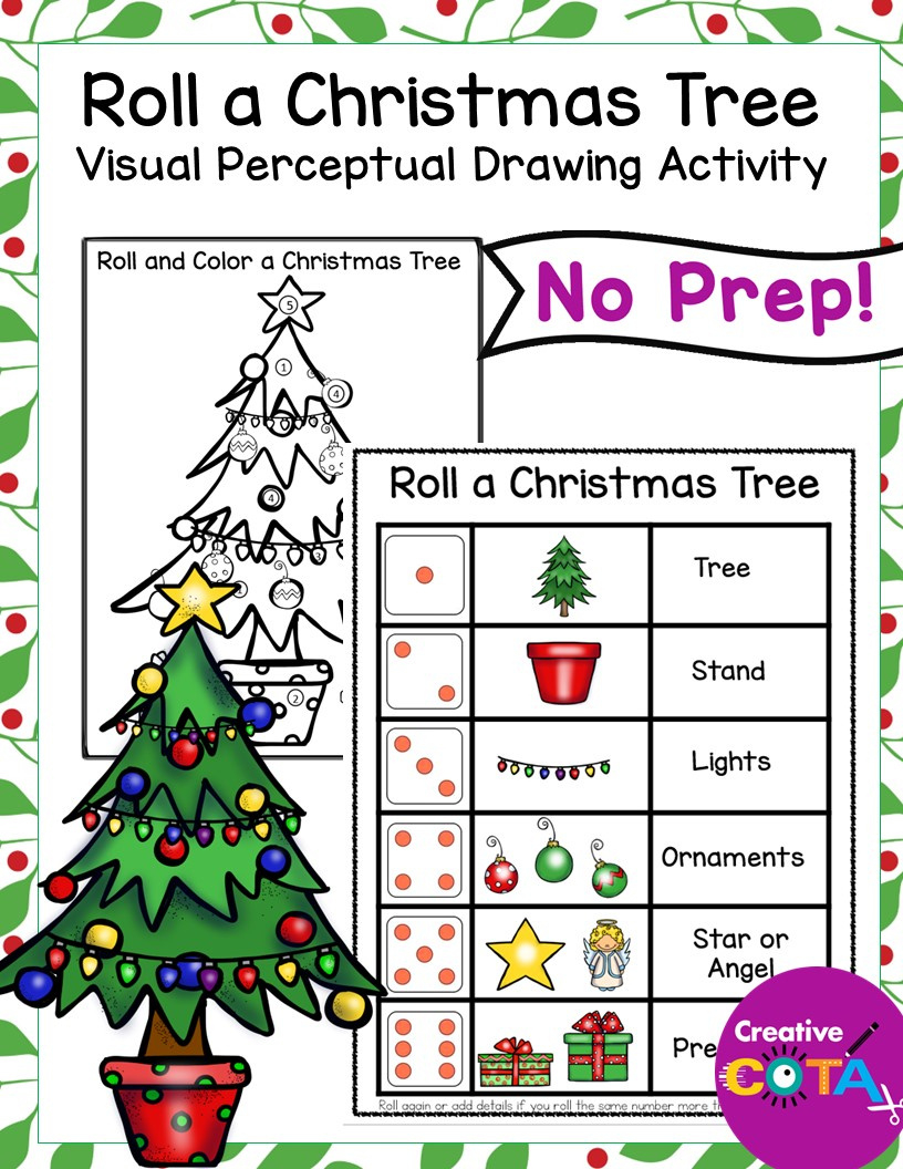Roll A Christmas Tree Pdf Free Printable - Your Therapy Source intended for Christmas Roll and Draw Printable