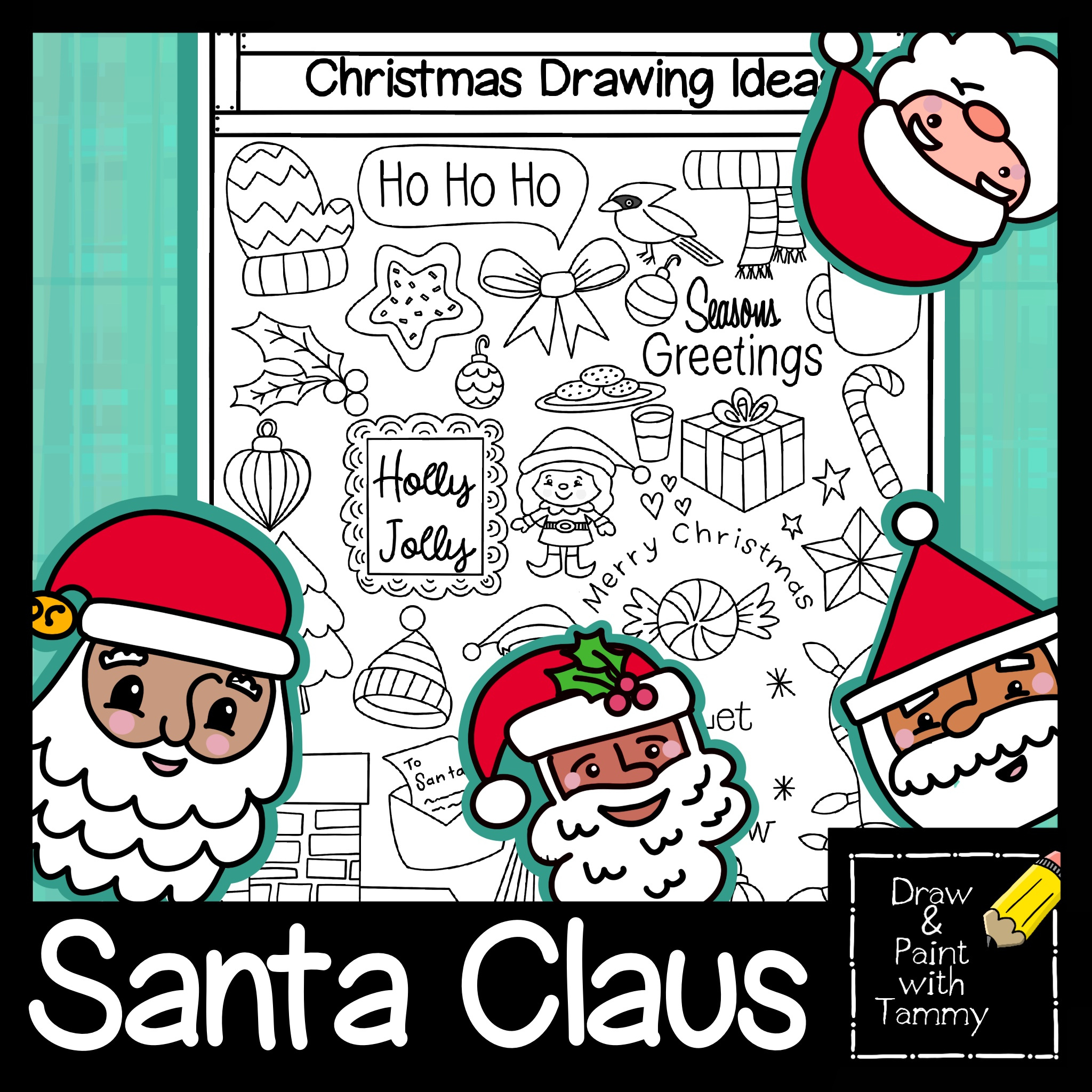 Roll A Santa Claus Christmas Roll And Draw Art Game Sub Lesson regarding Christmas Roll And Draw Printable