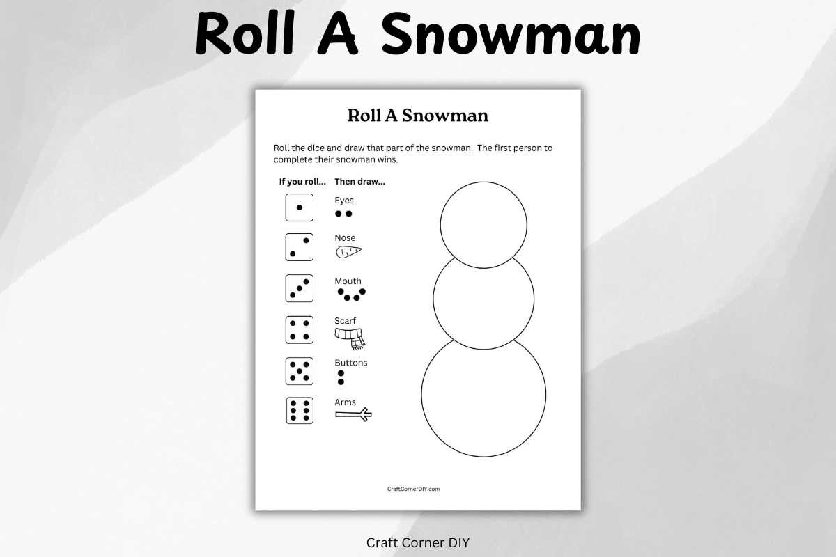 Roll A Snowman Game: Free Printable | Craft Corner Diy pertaining to Roll a Snowman Dice Game Free Printable