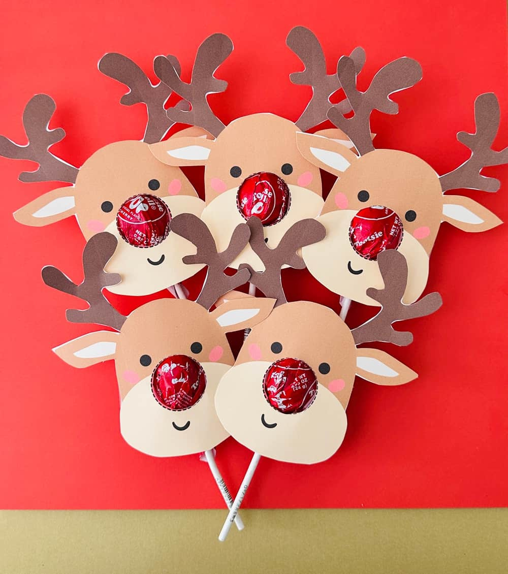 Rudolph Lollipops - Cute Christmas Treat With Printable Template with regard to Free Printable Reindeer Lollipop Template