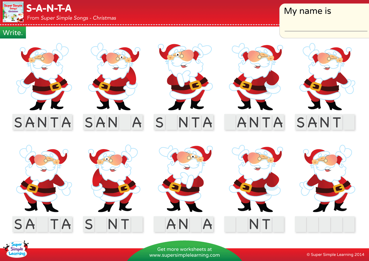 S-A-N-T-A Worksheet - How Do You Spell Santa? (1) - Super Simple regarding Father Christmas Super Teacher Worksheets