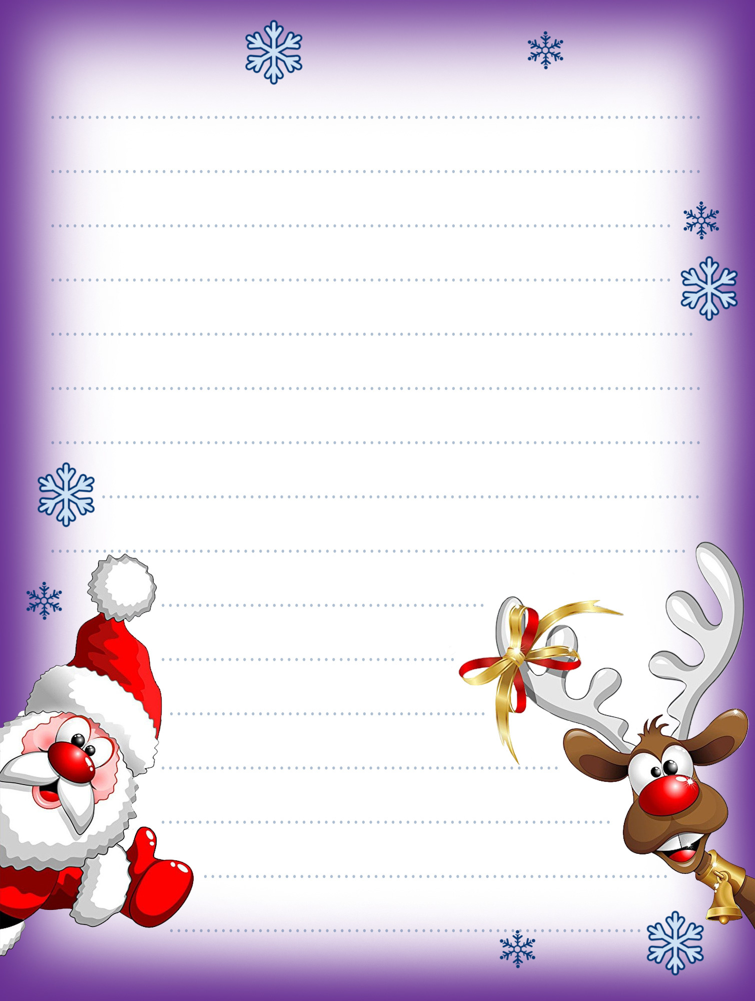 Santa And Rudolf Lined Christmas Notepaper | Rooftop Post with regard to Christmas Paper Printable