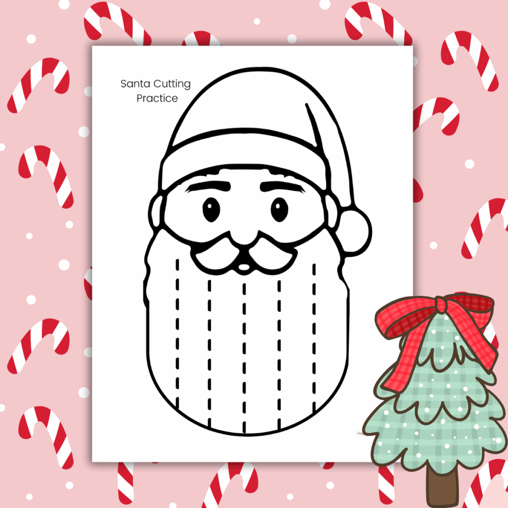 Santa Beard Cutting Skills Worksheets For Christmas - Simply Full intended for Christmas Cutting Skills Printable