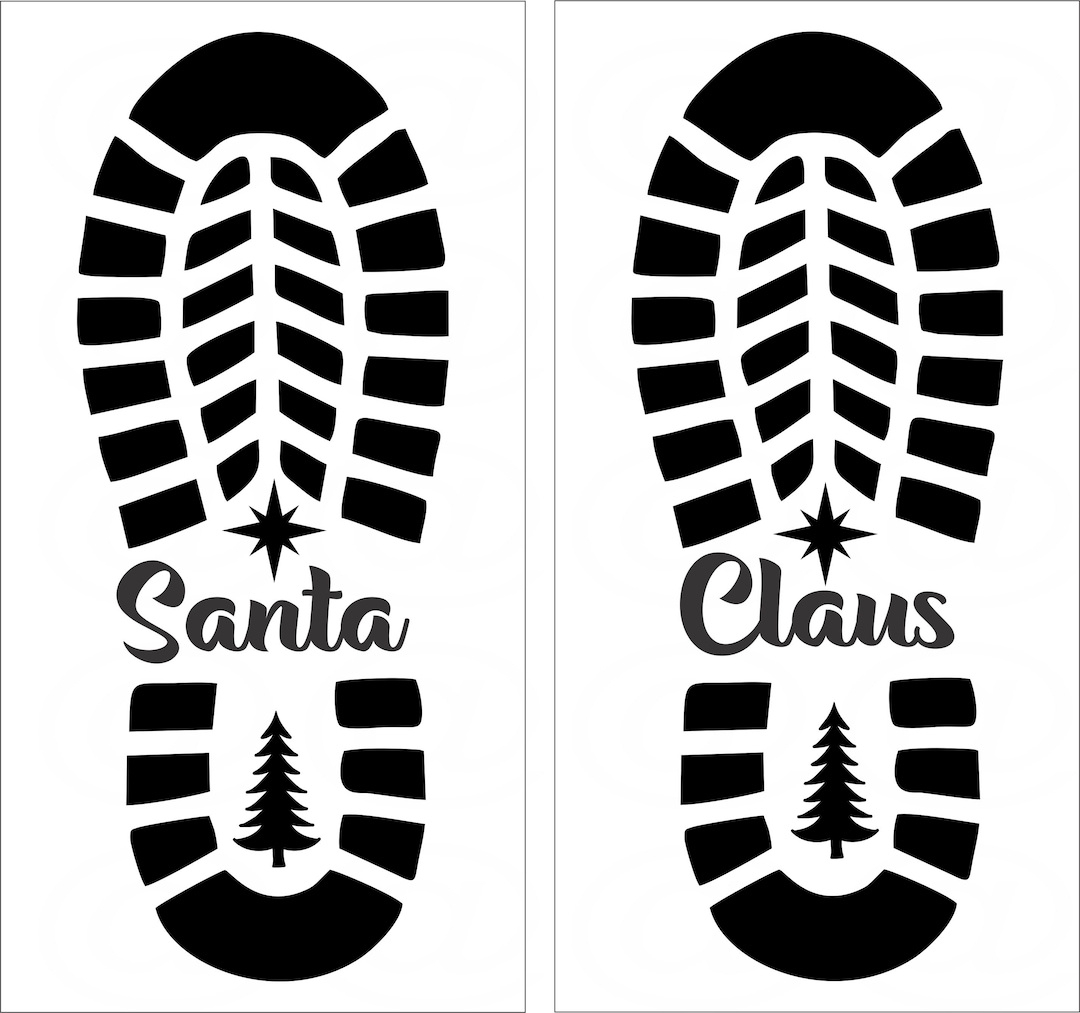 Santa Boot Stencil Svg - Santa Shoe Stencil -Santa Footprint within Santa Boots Stencil Printable