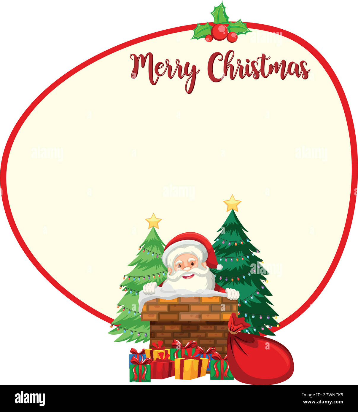 Santa Christmas Card Template Stock Vector Image &amp;amp; Art - Alamy pertaining to Printable Christmas Card Stock
